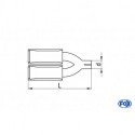 Anschraubendrohr Typ 70 mit Schelle einfach - 93x79mm Eckig eingerollt / abgeschrägt / ohne Absorber - L_ (mm) und d_ (mm innen)