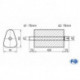 Uni-Schalldämpfer Dreieckig mit Stutzen - Abwicklung 725 191x252mm, d1Ø 76mm außen/ d2Ø 76mm innen - Länge: 420mm