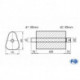 Uni-Schalldämpfer Dreieckig mit Stutzen - Abwicklung 725 191x252mm, d1Ø 80mm außen/ d2Ø 80mm innen - Länge: 420mm