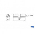 Uni-Schalldämpfer rund ohne Stutzen mit Kammer - Abw. 355 Ø 114mm, d1Ø 45mm (außen), Länge: 420mm