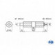 Uni-Schalldämpfer rund mit Kammer + Stutzen - Abw. 390 Ø 125mm, d1Ø 45mm (außen), d2Ø 45mm (innen), Länge: 420mm