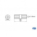 Uni-Schalldämpfer rund ohne Stutzen mit Kammer - Abw. 466 Ø 150mm, d1Ø 45mm (außen), Länge: 420mm