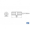 Uni-Schalldämpfer rund ohne Stutzen mit Kammer - Abw. 466 Ø 150mm, d1Ø 88,9mm (außen), Länge: 420mm