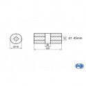 Uni-Schalldämpfer rund ohne Stutzen mit Kammer - Abw. 556 Ø 176mm, d1Ø 45mm (außen), Länge: 420mm