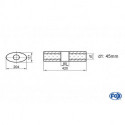 Uni-Schalldämpfer Oval ohne Stutzen mit Kammer - Abw. 525 204x117mm, d1Ø 45mm (außen), Länge: 420mm