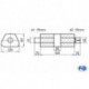 Uni-Schalldämpfer trapez mit Kammer + Stutzen - Abw. 644 220x161mm, d1Ø 55mm (außen), d2Ø 55mm (innen), Länge: 420mm