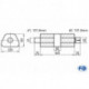 Uni-Schalldämpfer trapez mit Kammer + Stutzen - Abw. 644 220x161mm, d1Ø 101,6mm (außen), d2Ø 101,6mm (innen), Länge: 420mm