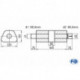 Uni-Schalldämpfer trapez mit Kammer + Stutzen - Abw. 644 220x161mm, d1Ø 88,9mm (außen), d2Ø 88,9mm (innen), Länge: 420mm