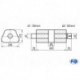 Uni-Schalldämpfer trapez mit Kammer + Stutzen - Abw. 711 245x175mm, d1Ø 50mm (außen), d2Ø 50mm (innen), Länge: 420mm