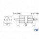 Uni-Schalldämpfer dreieck mit Kammer + Stutzen - Abw. 725 191x252mm, d1Ø 63.5 mm (außen), d2Ø 63.5 mm (innen), Länge: 420mm