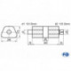 Uni-Schalldämpfer trapez mit Kammer + Stutzen - Abw. 711 245x175mm, d1Ø 101,6mm (außen), d2Ø 101,6mm (innen), Länge: 420mm