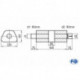 Uni-Schalldämpfer trapez mit Kammer + Stutzen - Abw. 644 220x161mm, d1Ø 80mm (außen), d2Ø 80mm (innen), Länge: 420mm