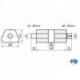 Uni-Schalldämpfer trapez mit Kammer + Stutzen - Abw. 711 245x175mm, d1Ø 45mm (außen), d2Ø 45mm (innen), Länge: 420mm