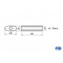 Uni-Schalldämpfer oval ohne Stutzen - Abwicklung 558 235x97mm, d1Ø 70mm, Länge: 420mm