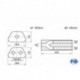 Uni-Schalldämpfer trapezoid zweiflutig mit Hose - Abw. 711 245x175mm, d1Ø 50mm außen/ d2Ø 2x45mm außen - Länge: 420mm