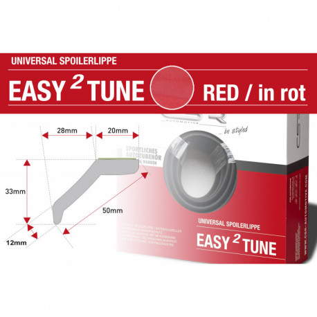 easy²tune RED Universal Spoilerlippe zum ankleben rot ZB131-R