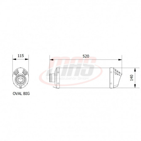 MIVV Exhaust KAWASAKI Z 1000 OVAL Titan mit Carbon Kappe K.020.LNC