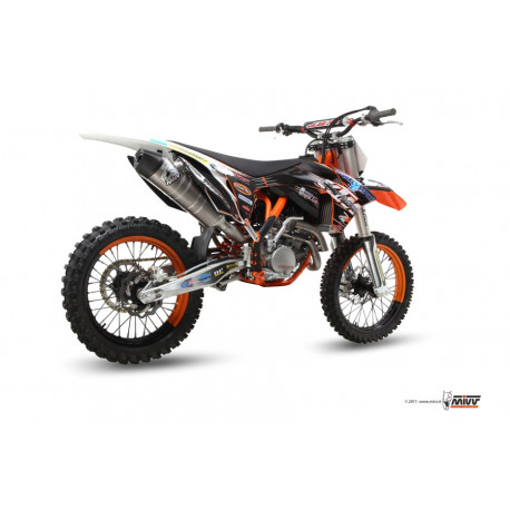 MIVV Exhaust KTM SX-F 250 OVAL FULL TITANIUM mit Carbon Kappe M.KT.021.S5C.F