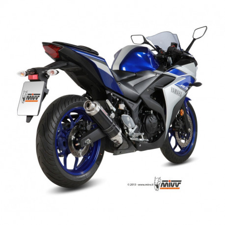 MIVV Exhaust YAMAHA YZF R25 GP Stahl in Schwarz Y.048.LXB