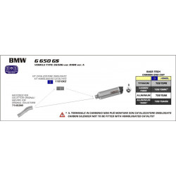 Arrow Endschalldämpfer Race-Tech Aluminium Dark mit Carbonendkappe BMW G 650 GS 72615AKN