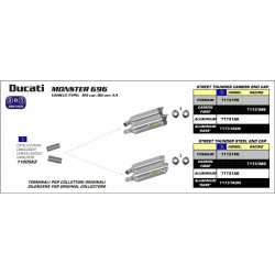 Arrow Endschalldämpfer-Paar Street Thunder Aluminium Dark Edelstahl-Endkappe DUCATI MONSTER 696 71731AON