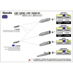 Arrow Endschalldämpfer Race-Tech Aluminium mit Carbonendkappe HONDA CBF 1000 71764AK