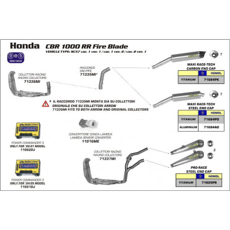 Arrow Endschalldämpfer Maxi Race-Tech Titan mit Carbonendkappe HONDA CBR 1000 RR 71684PK