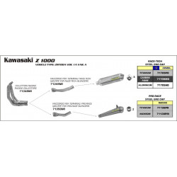 Arrow Verbindungsrohr für Endschalldämpfer Race Tec an Original Krümmer KAWASAKI Z 1000 71349MI