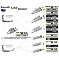 Arrow Endschalldämpfer Racing Race-Tech Titan mit Carbonendkappe KAWASAKI Z 1000 71758PK