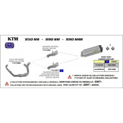 Arrow Verbindungsrohr ohne Katalysator KTM 950 SM 71414MI