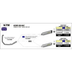 Arrow Endschalldämpfer Race-Tech Aluminium Dark Edelstahl-Endkappe KTM DUKE 690 71799AON