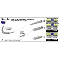 Arrow Endschalldämpfer Race-Tech Aluminium Dark mit Carbonendkappe SUZUKI GSF 650 BANDIT 71725AKN