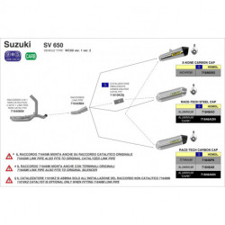 Arrow Endschalldämpfer Race-Tech Aluminium Dark Edelstahl- Endkappe SUZUKI SV 650 71846AON