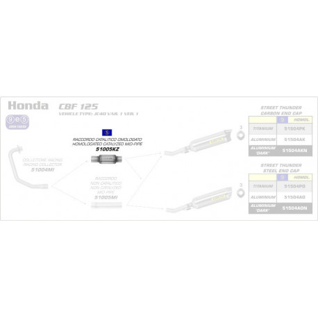 Arrow Verbindungsrohr mit Katalysator für Arrow Krümmer HONDA CB 125 F 51005KZ