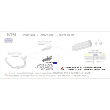 Arrow Verbindungsrohr mit Katalysator KTM 950 SM 71414KZ