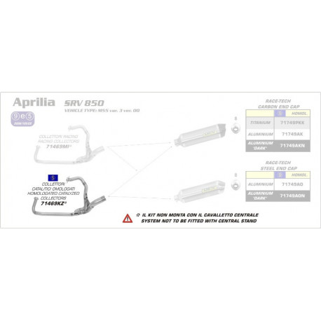 Arrow Krümmer mit Katalysator APRILIA SRV 850 71469KZ