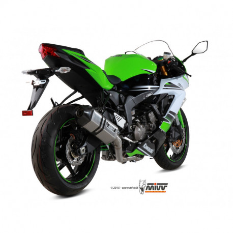 MIVV Exhaust KAWASAKI ZX-6 R 636 SPEED EDGE Edelstahl mit Carbon Endkappe X.KA.0007.SRX