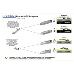 Arrow Endschalldämpfer Race-Tech Aluminium Dark Edelstahl-Endkappe MV AGUSTA F3 675 71800AON