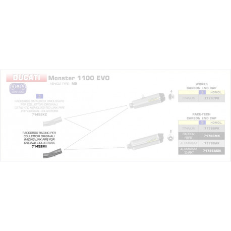 Arrow Verbinsugnsrohr für Original Krümmer DUCATI MONSTER 1100 EVO 71452MI