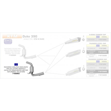 Arrow Verbindungsrohr mit Kat für Originalkrümmer KTM DUKE 390 71600KZ