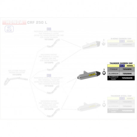 Arrow Endschalldämpfer Thunder Titan mit Carbonendkappe HONDA CRF 250 L 72528PK
